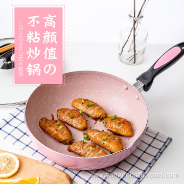 Aluminum Non Stick pink wok pan Cookware